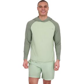 Spyder Men's Hooded Long Sleeve Rashguard – UPF 30+ Quick-Dry Swim Shirt for Surfing, Hiking, Gym & Outdoor Sports