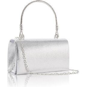 محافظ Larcenciel Clutch للنساء ، حقائب اليد المسائية الفضية الأنيقة مع 2 أحزمة سلسلة ، حقائب الحفلات من الجلد النباتي للسيدات لحفلة حفلة موسيقية نادي كوكتيل كوكتيل الأحداث الرسمية.