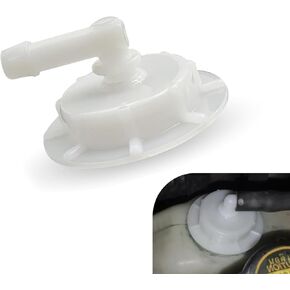 Radiator Coolant Reservoir Cap, Tight Fitting Leak-proof Overflow Tank Cap, Standard Sealing Cover Replacement 19102-PM5-A00 19106-RNA-A48, Compatible with Honda Accord (White)