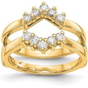 Diamond2Deal 14k Yellow Gold 0.35Ct Lab Grown Diamond Guard Ring VS-SI Clarity, G-H Color