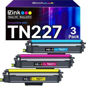 خرطوشة حبر بديلة متوافقة مع حبر E-Z (TM) لـ Brother TN227 TN223 TN227C TN227M TN227Y للاستخدام مع MFC-L3750CDW HL-L3210CW HL-L3290CD HL-L3230CDW MFC-L3710CW HL-L3270CDW (3 عبوات)
