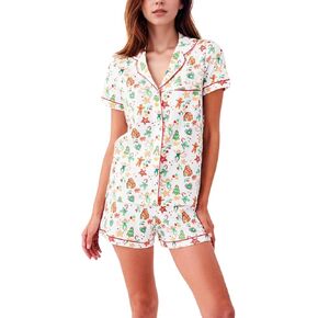 بيجامات المرأة مجموعة شورتات أسفل 2 قطعة قرد الأرنب Y2K Roller Dupes الأرنب Preppy Lounge PJS Comfy Sleep Wear