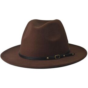 Wide Brim Fedora Hat for Men Women - Western Hat Felt Panama Hat Rancher Hat for Travel, Fishing, Camping, Biking