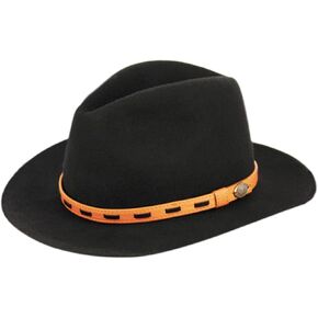 شعر صوف الرجال في Fedora مع Grosgrain أو Faux Leather Band