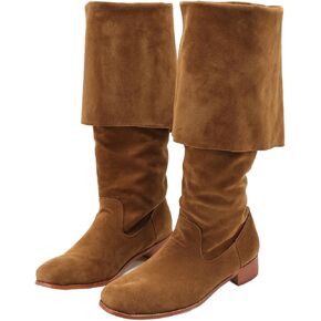 Mens Renaissance Medieval Cosplay Boots Long Viking Shoes Halloween Pirate Riding Boot