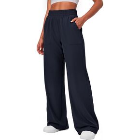 Ewedoos Wide Leg Pants Woman Lightweight Sweatpants Travel Track Work Yoga Dress Pants High Waisted with Pockets Casual