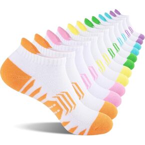 COOPLUS Ankle Socks Womens Athletic Cushioned Anti-Blister Running Cotton Low Cut Socks 6 Pairs