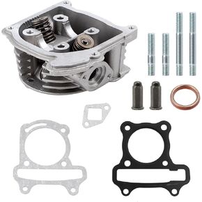 Minho GY6 50mm/1.97" Cylinder Head Assy with 64mm Valves Made of Aluminum Alloy,Compatible with Chinese Scooter Moped ATV Go Kart 4-Stroke 139QMA 139QMB GY6 100cc Engine,Non EGR Type