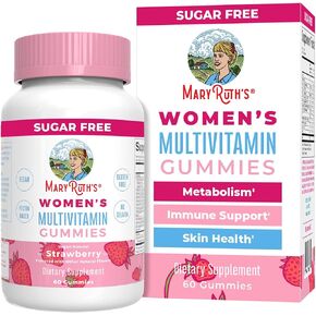 Maryruth's Multivitamin Gummies | الأعمار 14+ | الدعم المناعي اليومي للمرأة متعددة الفيتامين | صحة الجلد | الفيتامينات الصمغية للنساء | خالية من السكر | نباتي | غير GMO | 60 العد