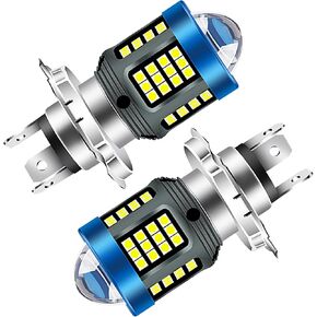 لمبة أمامية H4 1200LM مع عدسة، 13 وات أبيض فائق السطوع 6000K 3030 رقاقة Hi/Lo Beam 360 درجة 12V- 80V (2)