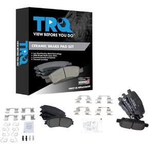 TRQ Brake Pads Ceramic Compatible with 2014-2017 Nissan Rogue