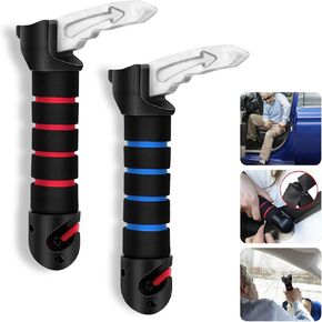 1797 Car Door Handle for Elderly Seniors Handicapped Assist Support Mobility Aids Door Latch Grab Cane Anti-Slip Grip with Window Breaker Seatbelt Cutter Escape Tool 2 Pack
