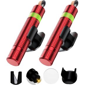 Window Breaker Seatbelt Cutter,2 in 1 Car Safehammer Window Punch Emergency Escape Tool,Safety Hammer Glass Breaker Seat Belt Cutter Keychain Underwater for Automotive,Pack of 2