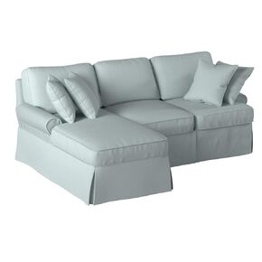 Sunset Trading Horizon Sectional مع Chaise slipcover ، قابلة للتكوين ، أكوا الأزرق