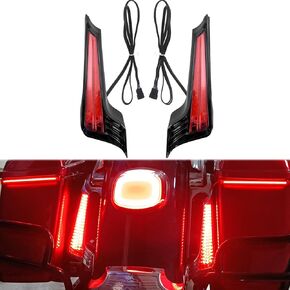 دراجة نارية الخلفية الحاجز LED LED أضواء حشو مع إشارات الانعطاف الجري وضوء الفرامل مناسبة ل Harley Touring Road Road Road King Street Glide 2014-2023 (العدسة الحمراء)
