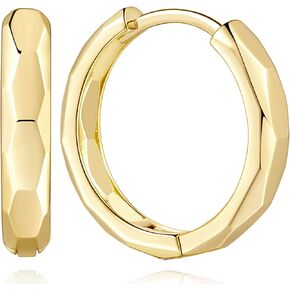 ENROSE 14K Gold Hoop Earrings for Women Trendy Earrings Small Hoop Earrings Chunky Gold Hoops Earring Noble Artwork Hypoallergenic Earring for Womens