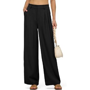Women's Work Pants Wide Leg 2025 Dress Pants Casual Slacks Office Pants High Waisted with Pockets 28"/30"/32"