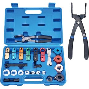 26pc Master Quick Disconnect Tool Kit, Fuel Line Disconnect Tool Set with Fuel and AC Disconnect Pliers, AC Line Removal Tool for Fuel, AC, and Transmission Systems