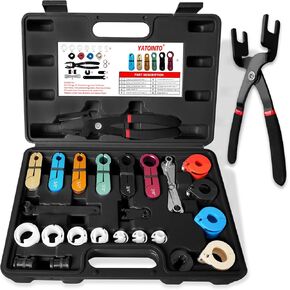 26pc Master Quick Disconnect Tool Kit مع Phue و AC Disconnect Cliers ، مجموعة أدوات فصل خط الوقود ، أدوات إزالة خط الوقود لشاحنات GM ، فورد ، خط الهواء ، أنظمة الوقود والوقود A/C