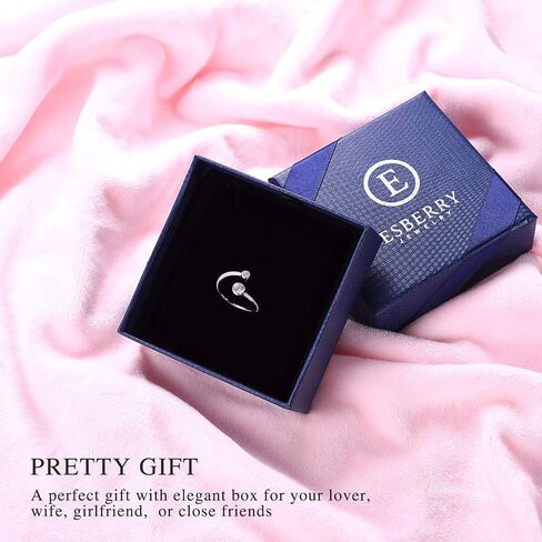 S925 Sterling Silver Birthstone Adjustable Ring January Birthstone Birth Month Open Ring Birthday Gifts for Women in Saudi Arabia
