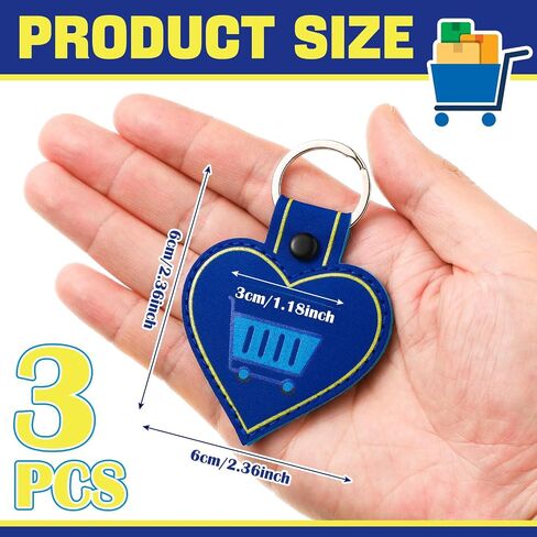 Quelay 3 Pcs Quarter Holder Keychain Shopping Cart Quarter Holder for Mother's Day Grocery Gift Supermarket Shopping Lovers in Kuwait