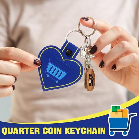 Quelay 3 Pcs Quarter Holder Keychain Shopping Cart Quarter Holder for Mother's Day Grocery Gift Supermarket Shopping Lovers in Kuwait