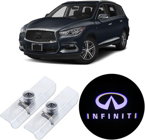 Never Fade Car LED Door Lights Projector Courtesy Welcome Light Ghost Shadow Light Logo Compatible With QX56 2004-2010 QX60 2014-2017 JX35 2013-2017 Puddle Light Accessories in Saudi Arabia