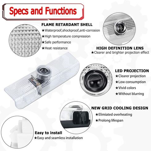 Never Fade Car LED Door Lights Projector Courtesy Welcome Light Ghost Shadow Light Logo Compatible With QX56 2004-2010 QX60 2014-2017 JX35 2013-2017 Puddle Light Accessories in Saudi Arabia