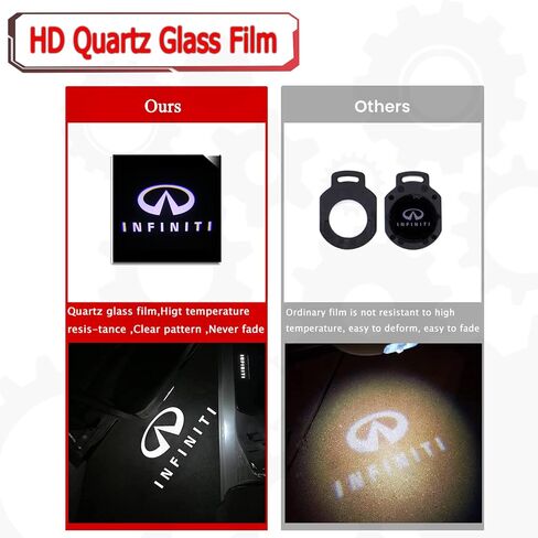 Never Fade Car LED Door Lights Projector Courtesy Welcome Light Ghost Shadow Light Logo Compatible With QX56 2004-2010 QX60 2014-2017 JX35 2013-2017 Puddle Light Accessories in Saudi Arabia