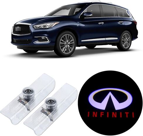 Never Fade Car LED Door Lights Projector Courtesy Welcome Light Ghost Shadow Light Logo Compatible With QX56 2004-2010 QX60 2014-2017 JX35 2013-2017 Puddle Light Accessories in Saudi Arabia