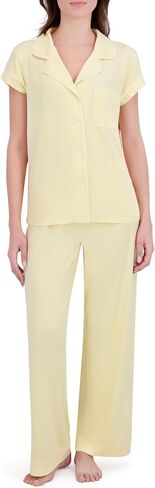 RACHEL ZOE Button Up Pajamas for Women Set, Jersey Knit Soft PJs with Button Down Pajama Top and Long PJ Pants in Saudi Arabia