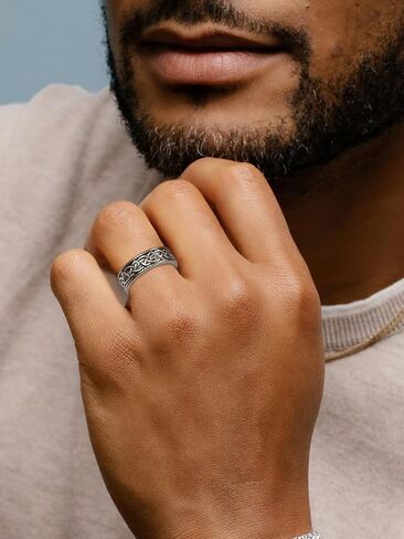 Celtic Knot Mens Rings, Men Wedding Band, Anniversary & Wedding Promise Jewelry Gifts Ring for Men, Interwoven Knots, Endless Knot, Spirals in Saudi Arabia