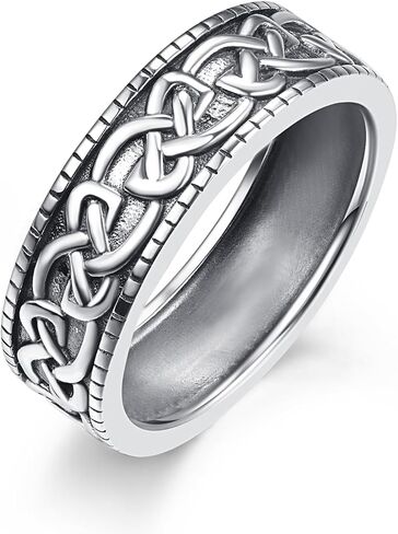 Celtic Knot Mens Rings, Men Wedding Band, Anniversary & Wedding Promise Jewelry Gifts Ring for Men, Interwoven Knots, Endless Knot, Spirals in Saudi Arabia