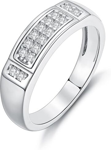 خواتم زفاف الرجال 925 الجنيه الفضي الجنيه الأبيض أبيض AAAAA Zirconia الحجم 8-13 خطبة وعد الخطوبة in Saudi Arabia