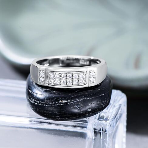 خواتم زفاف الرجال 925 الجنيه الفضي الجنيه الأبيض أبيض AAAAA Zirconia الحجم 8-13 خطبة وعد الخطوبة in Saudi Arabia