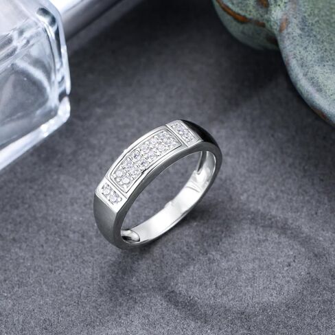 خواتم زفاف الرجال 925 الجنيه الفضي الجنيه الأبيض أبيض AAAAA Zirconia الحجم 8-13 خطبة وعد الخطوبة in Saudi Arabia