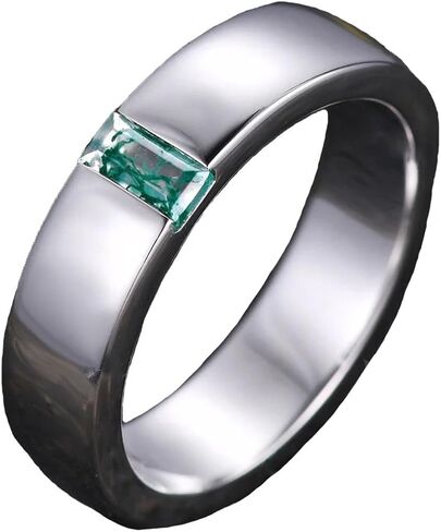 Flpruy Moss Agate Ring Men 925 Sterling Silver Custom Engraving Text Men's Wedding Rings Promise Ring Moss Agate Jewelry Gift for Engagement/Anniversary/Wedding in Saudi Arabia