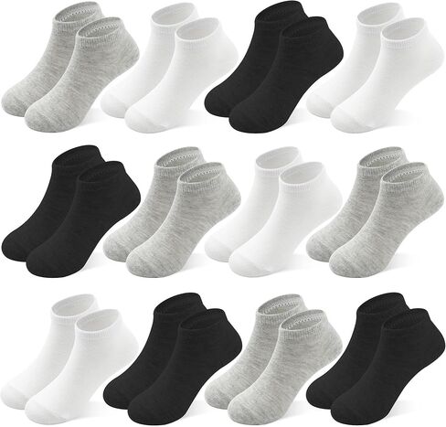 12 Pairs Toddler Socks Boys Socks, Boys Ankle Sock Kids Low Cut Sock for Girls 1-14 Years in Kuwait