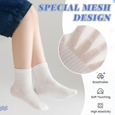 DoSmart Kids Ankle Socks Boys Girls Youth Teen Athletic Short Cotton Breathable Quarter Seamless Running Sock 6 Pairs in Saudi Arabia