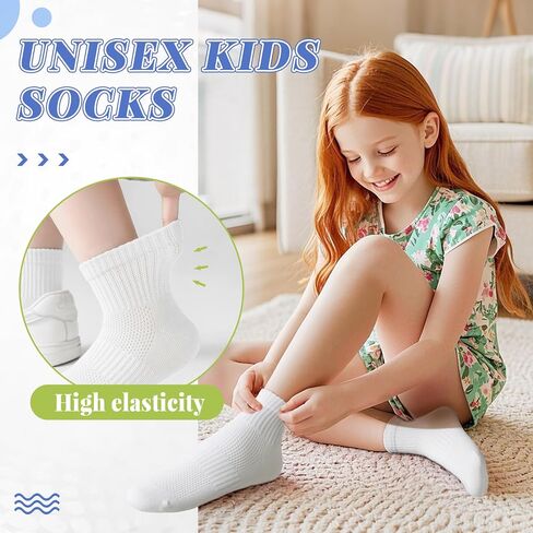 DoSmart Kids Ankle Socks Boys Girls Youth Teen Athletic Short Cotton Breathable Quarter Seamless Running Sock 6 Pairs in Saudi Arabia