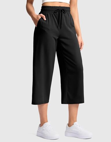 سراويل كابري للسيدات السودوفيل ، سراويل سروال المشي لمسافات طويلة على الساق الخفيفة الوزن للنساء مع جيب الصيف in Kuwait