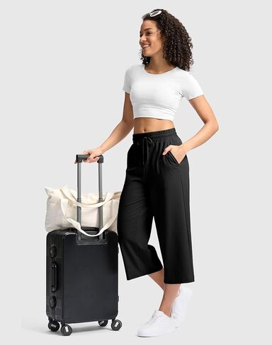 سراويل كابري للسيدات السودوفيل ، سراويل سروال المشي لمسافات طويلة على الساق الخفيفة الوزن للنساء مع جيب الصيف in Kuwait