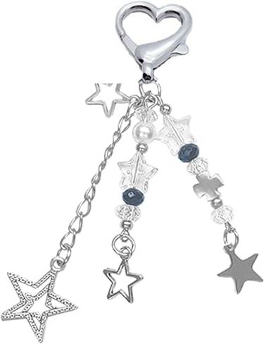 Cute Keychain Aesthetic Y2K Keychain Accessories Heart Butterfly Strawberry Bear Key Chain for Keys Bags Women Gifts in Saudi Arabia