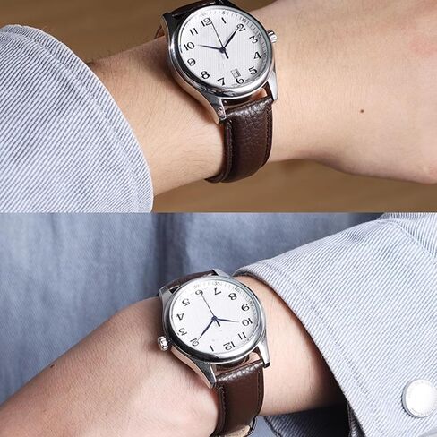 Genuine Leather Watch Band Hand-Stitched Texture Padded Italian Leather Strap Quick Release 12mm 13mm 14mm 15mm 16mm 17mm 18mm 19mm 20mm 21mm 22mm 23mm 24mm Replacement Band for Women Men in Kuwait