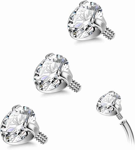 3PCS 14G Titanium Replacement Balls for Piercing Internally Threaded Belly Button Piercing CZ Nipple Tongue Industrial Ring Top Piercing Jewelry Parts 5mm in Saudi Arabia