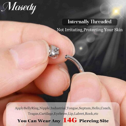 3PCS 14G Titanium Replacement Balls for Piercing Internally Threaded Belly Button Piercing CZ Nipple Tongue Industrial Ring Top Piercing Jewelry Parts 5mm in Saudi Arabia