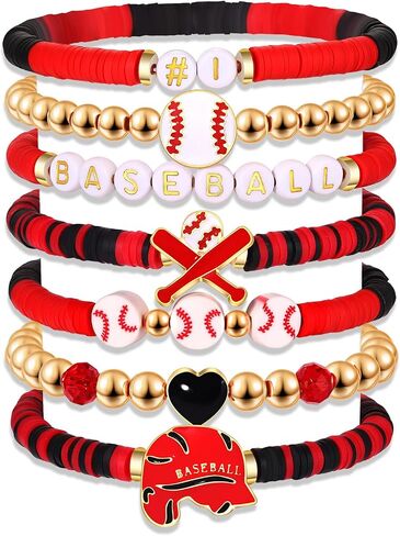 NVENF Baseball Bracelets for Women Stackable Orange Navy Game Day Heishi Bracelets Preppy Friendship Sports Bracelet Softball Baseball Jewelry Accessories Party Favors Gifts in Saudi Arabia