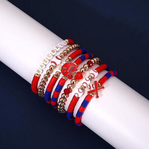 NVENF Baseball Bracelets for Women Stackable Orange Navy Game Day Heishi Bracelets Preppy Friendship Sports Bracelet Softball Baseball Jewelry Accessories Party Favors Gifts in Saudi Arabia