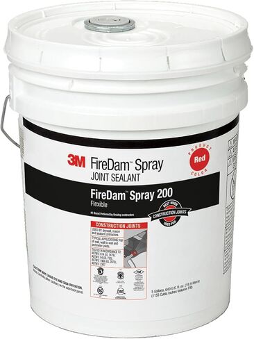 3M FireDam Spray 200، لون رمادي، قابل للرش، ذو أساس مائي، سهل التنظيف، طلاء مطاطي، أسطوانة سعة 5 جالون (سطل) in Kuwait