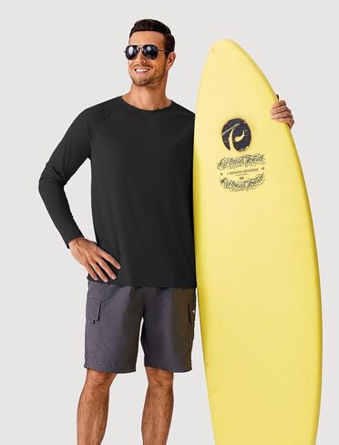 PINSPARK Men's Swim Shirt Quick-Dry Long Sleeve Rash Guard for Men UPF 50+ Light Pullover Sun Protection UV Fishing Shirts in Kuwait